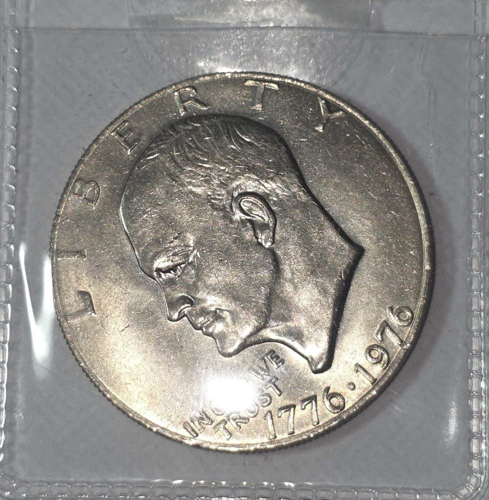 1976 Eisenhower Dollar, Clad, Reverse Damage