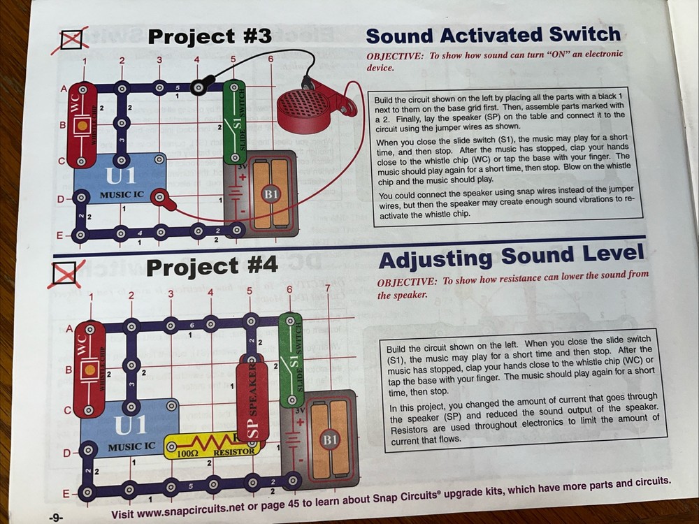 Elenco Snap JR/junior Circuits Replacement Instruction Manual Experiments 1-101