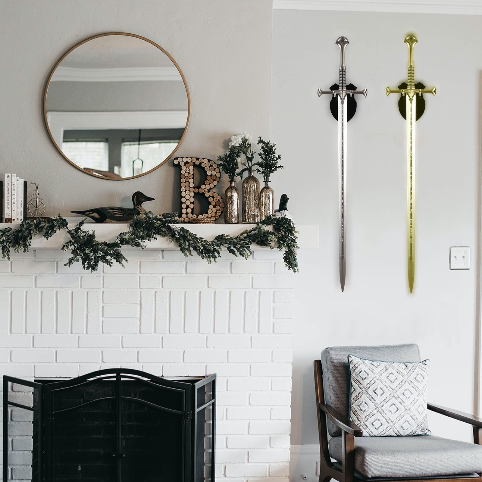 Sword wall mount sword stand wall hook display hanger wall mount for sword da...