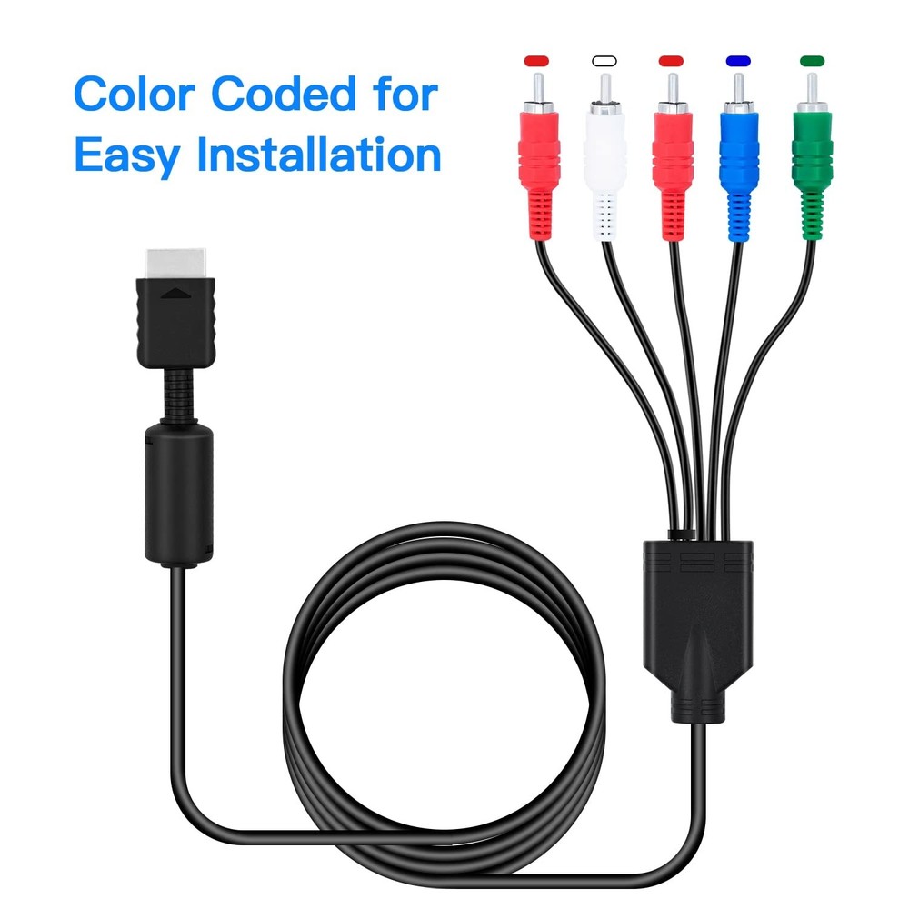 Ps3 Ps2 Component Av Cable 1.8M High Definition Video Connection Black