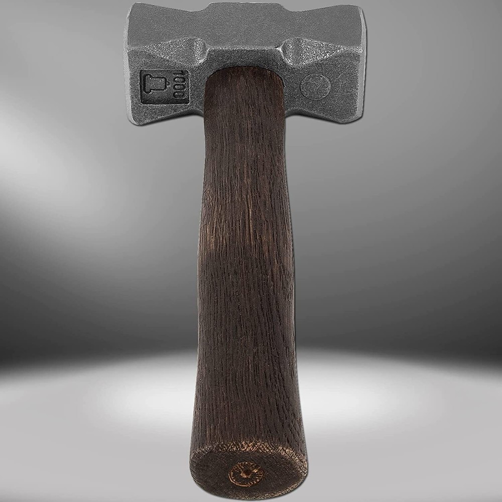 2.2 LB Forging Square Hammer for Farrier Bladesmithing Blacksmith Anvil Knife