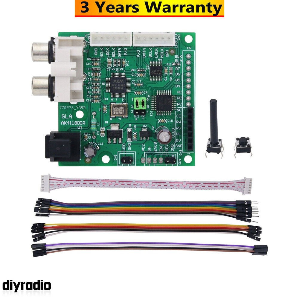 AK4118 Digital Receiver Board Optical/Coaxial/I2S Input to I2S Output Audio Acc