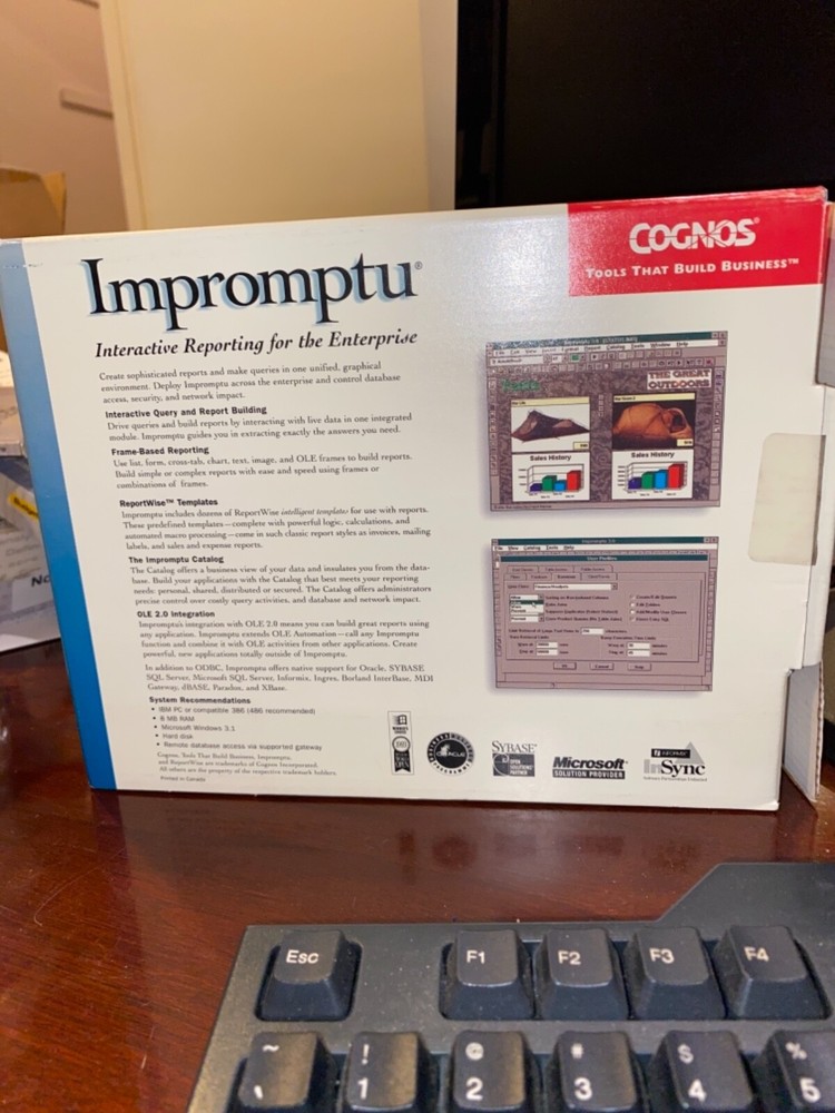 Sealed CognoImpromptu Software. Administrator