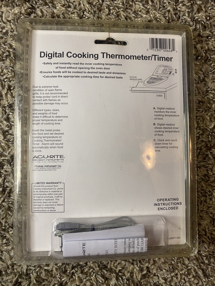 ACURITE DIGITAL COOKING THERMOMETER SET 00648 NEW