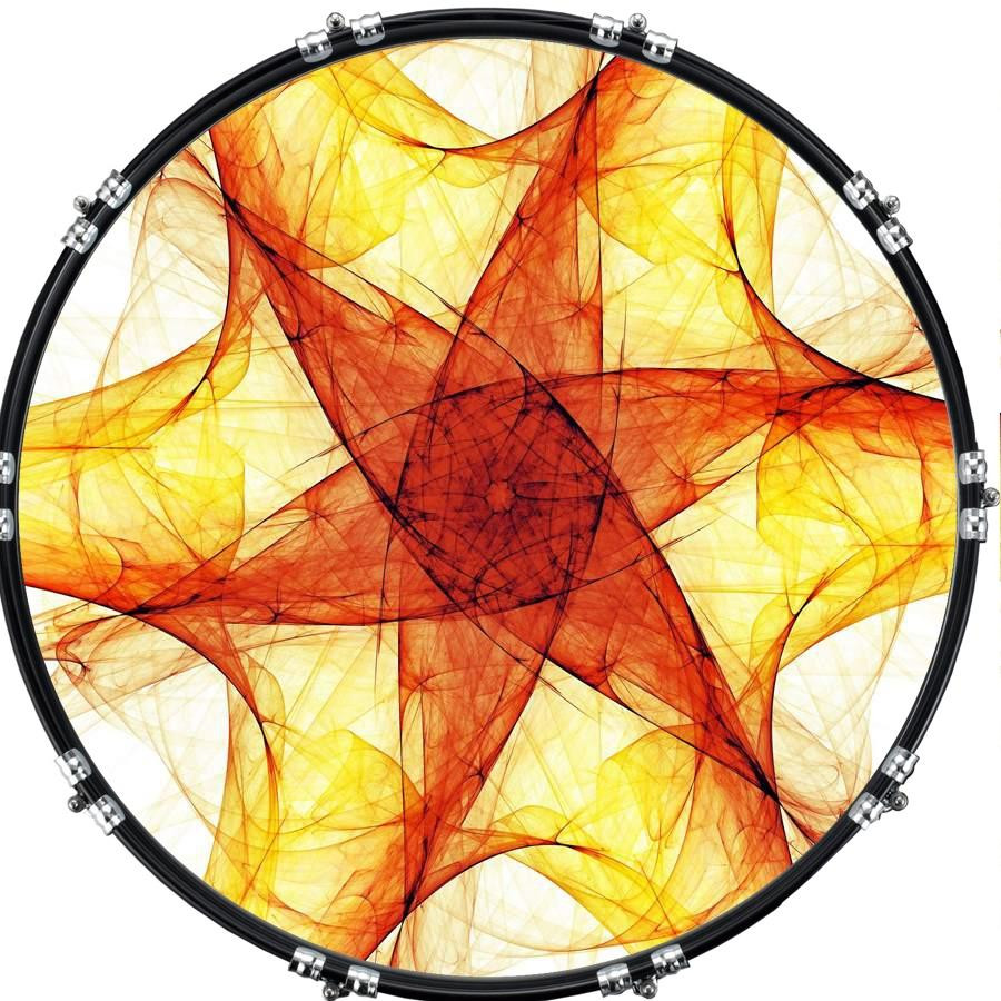 20" Custom Bass Kick Drum Front Head Graphical Graphic Red Webbing