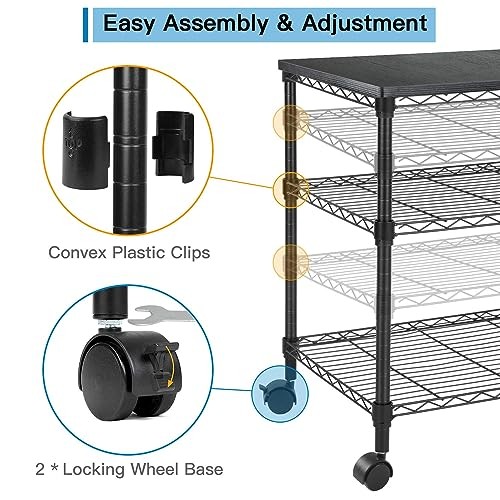 HUANUO PRINTER STAND, 3 TIER PRINTER CART FOR STORAGE, HNPS01 - - Scratch & Dent