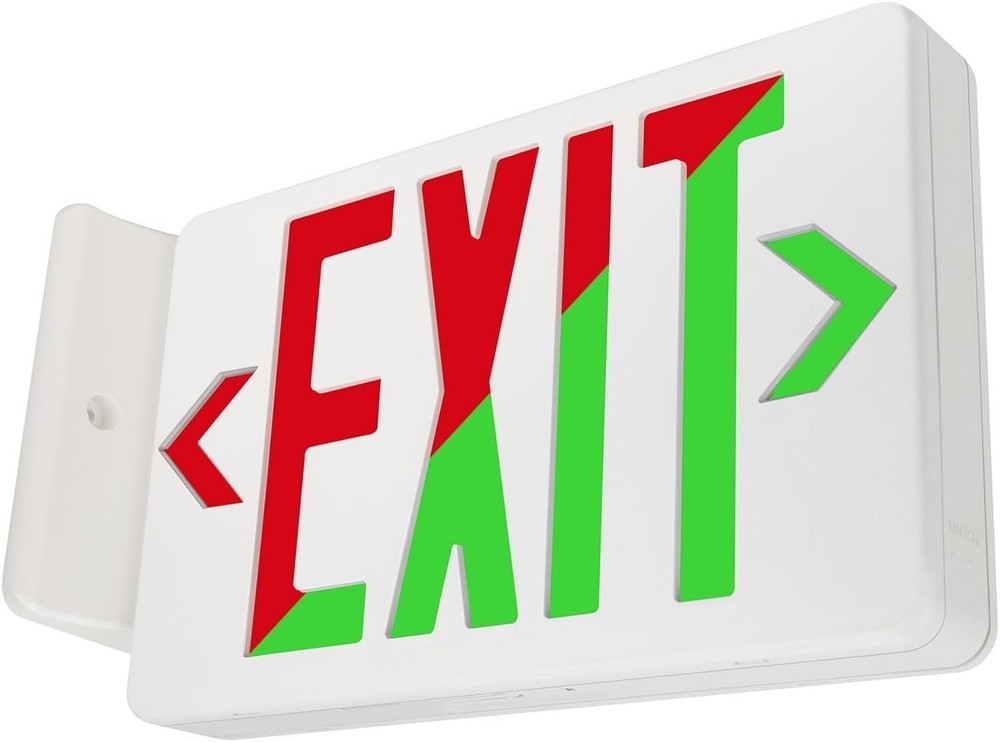 LFI Lights Universal LED Exit Sign, Selectable Red/Green LED, 924 Listed, Re...