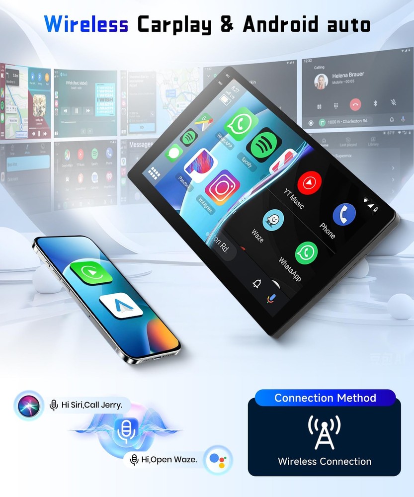 9" Touchscreen Wireless CarPlay Android Auto Stereo for 2006-2008 Honda Pilot