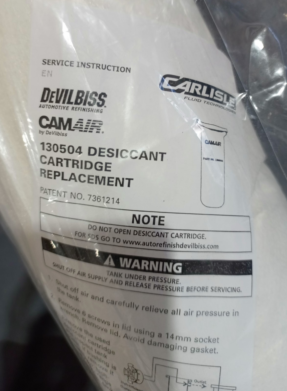 Camair 130504 Desiccant Cartridge Replacement