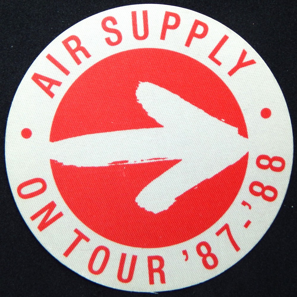 AIR SUPPLY BACK STAGE PASS "ON TOUR '87-'88" CONCERT 1987-1988 UNUSED RED
