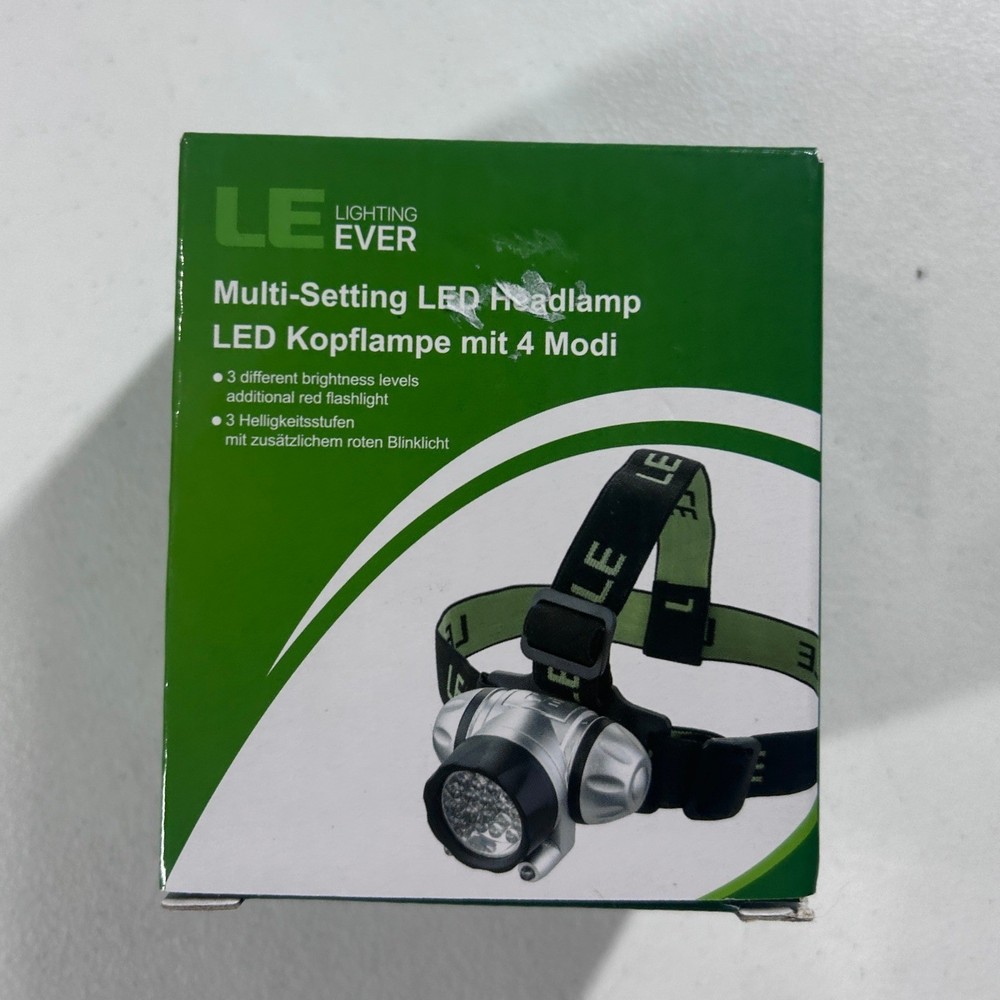 LE Lighting Ever Multi Setting LED Headlamp Headlight with 3 Brightness Levels