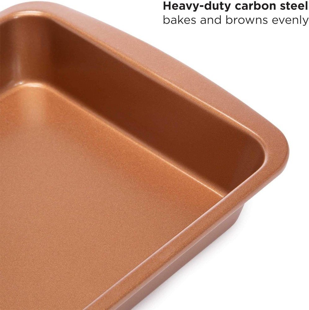 Ecolution Non-Stick Toaster Oven Bakeware Set 4-Piece, Carbon Copper