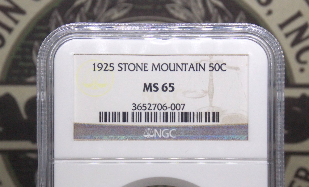 1925 Commemorative *STONE MOUNTAIN* Half Dollar 50c NGC MS65 #004 Gem ECC&C, Inc