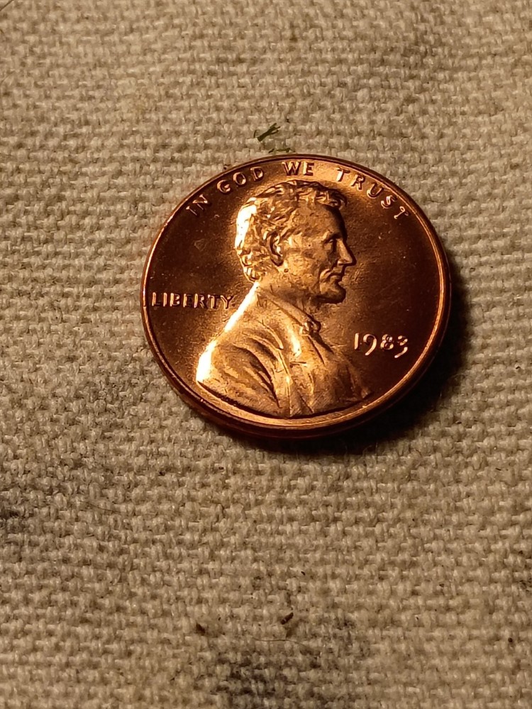 1983 P Lincoln Cent Reverse Die Clash