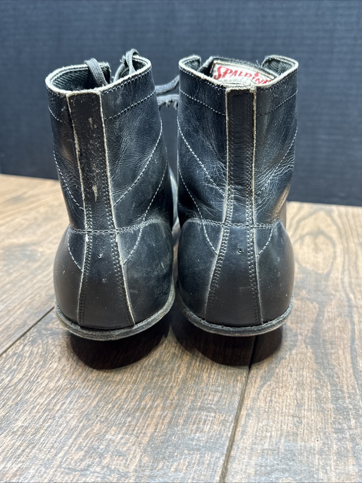 Vintage SPALDING LEATHER 1940s D Spot Bilt Black Football Shoes leather Cleats