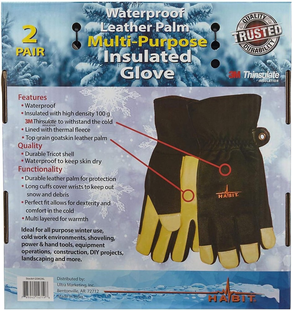 Waterproof Multi-Purpose Insulated Gloves (Extra Large)