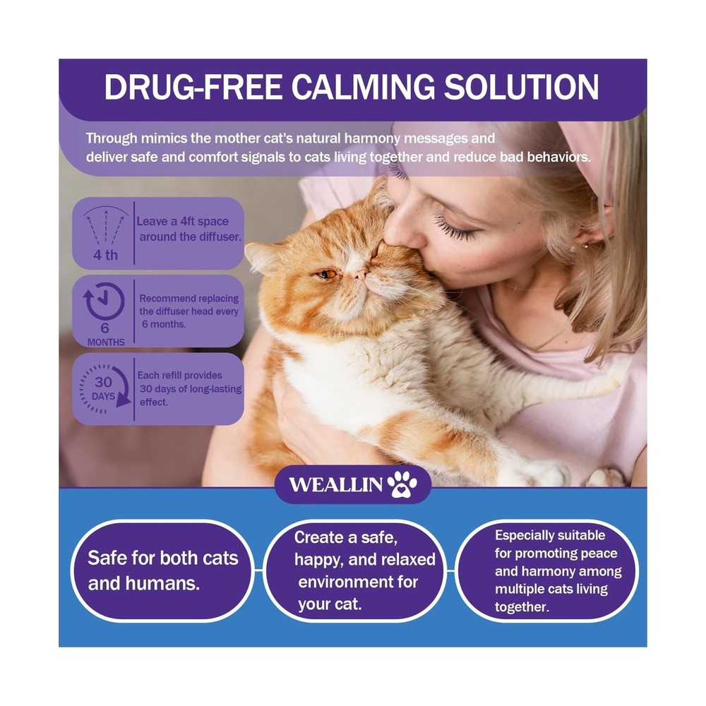 6 Pack Cat Calming Diffuser Refills - Cat Pheromones Calming Diffuser Refill ...