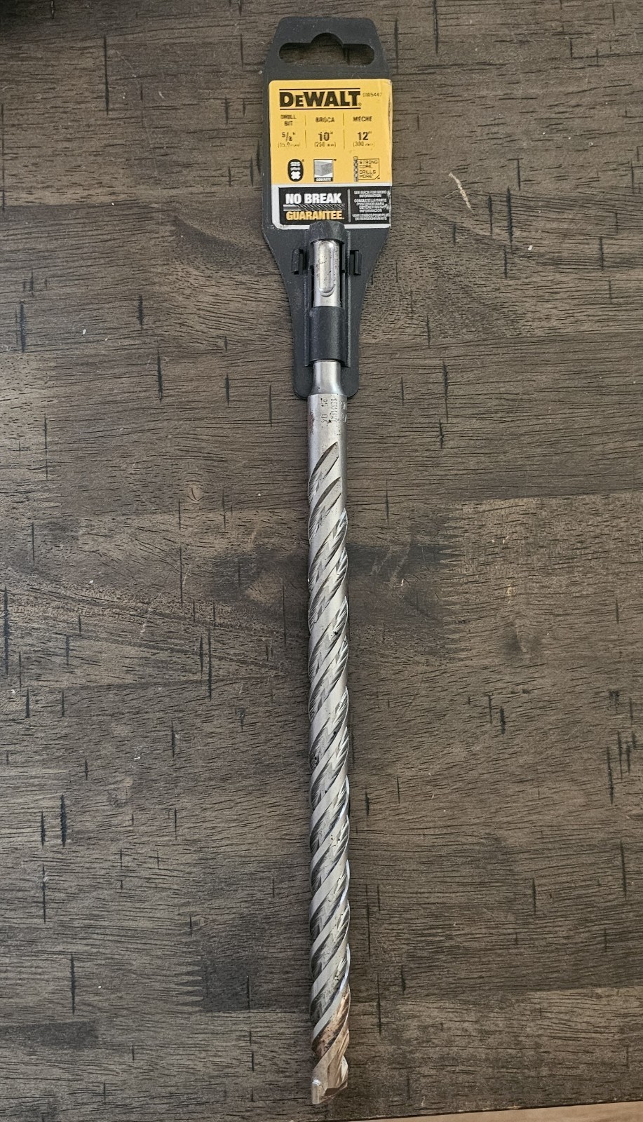 DEWALT DW5447 5/8" x 10" x 12" Rock Carbide SDS Plus Masonry Hammer Drill Bit