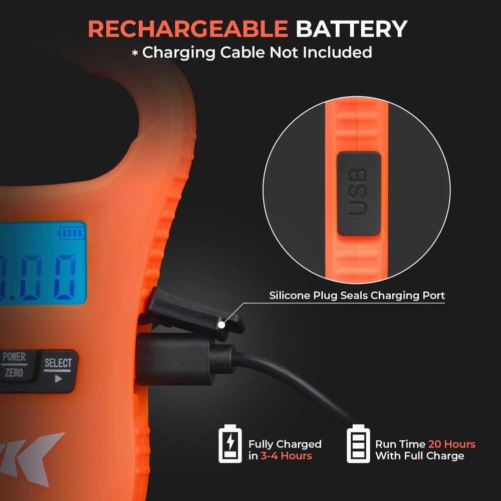 Fishing Scale, USB Charging, 65lb Capacity, Ultra-Thin Digital Fish Scale