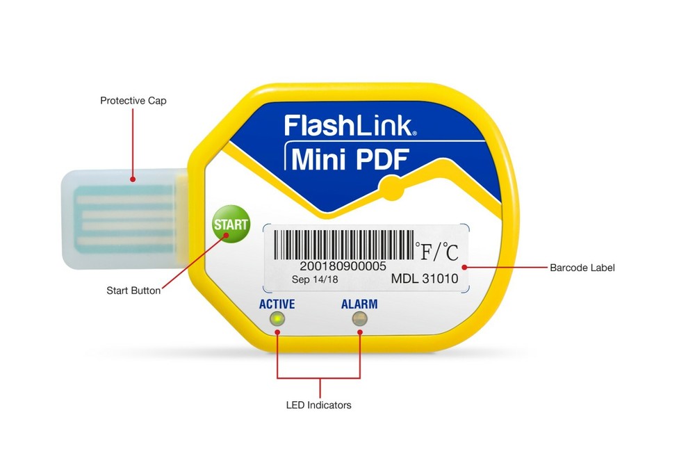 DeltaTrak FlashLink® 31010 Mini PDF In-Transit Temperature Data Logger 10-Pack