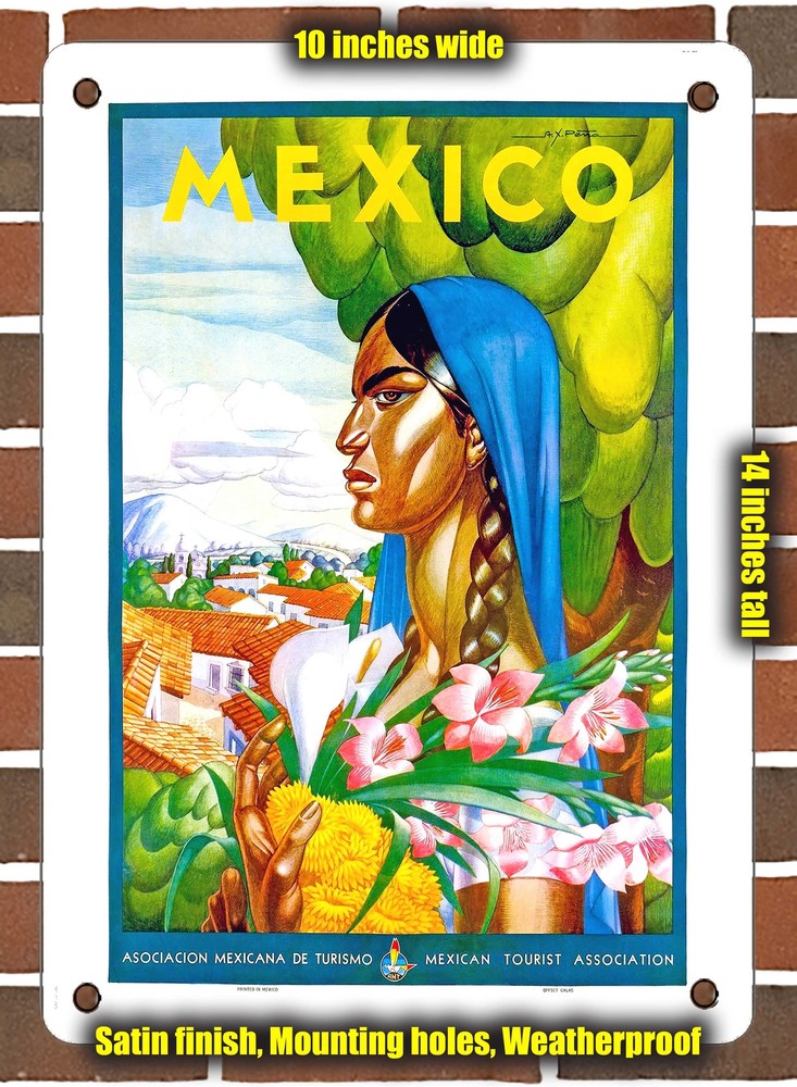 Metal Sign - 1945 Mexico - 10x14 Inches
