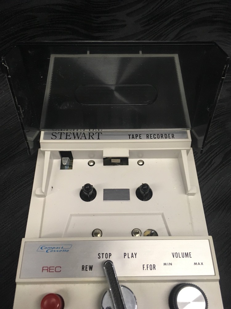 Vtg Stewart AC/DC Solid State Transistorized Cassette Tape Recorder Model 8-K