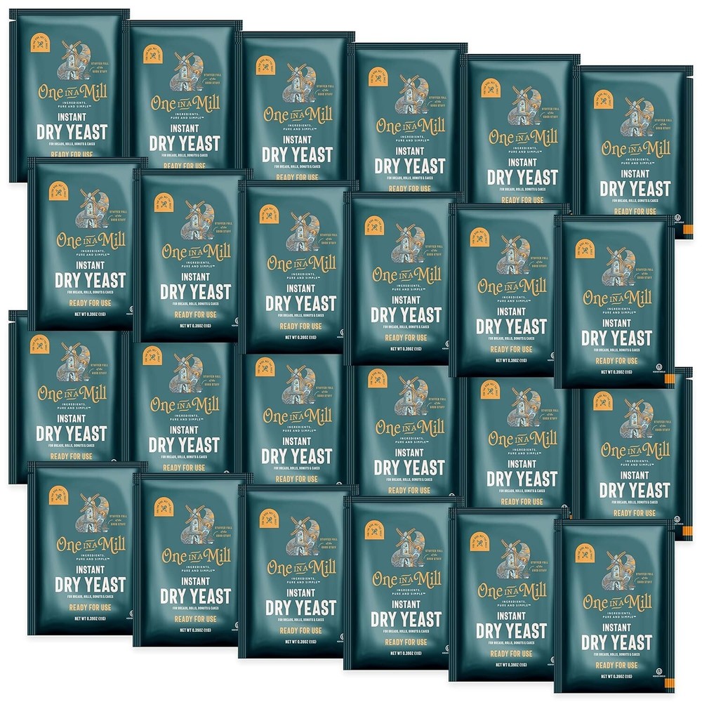 Quick Rise Instant Yeast Packets for Baking Bread, Cake & Pizza Dough | 24 Count