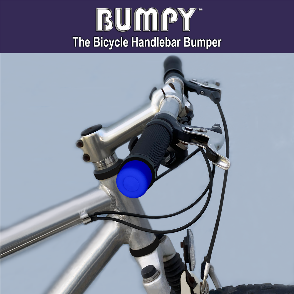 BUMPY END PLUG Bike Handlebar Soft Safe Secure Best Fit Grip Cap Blue Pair
