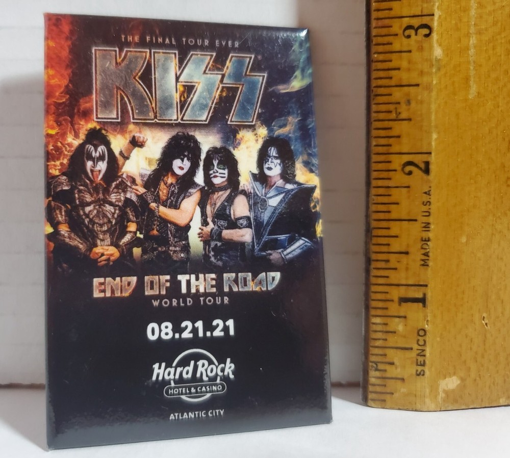 Kiss End Of The Road Tour Button Hard Rock Atlantic City Souvenir Rare