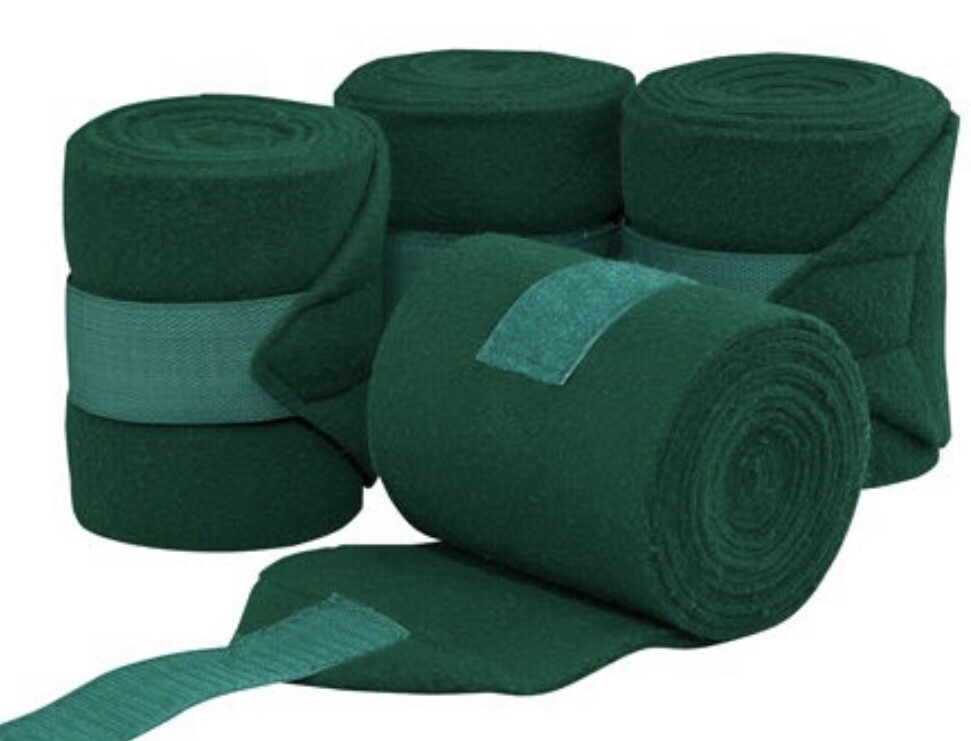 HORSE FLEECE BANDAGES / POLO WRAPS / STABLE WRAPS EQUESTRIAN LEG WRAPS SET OF 4