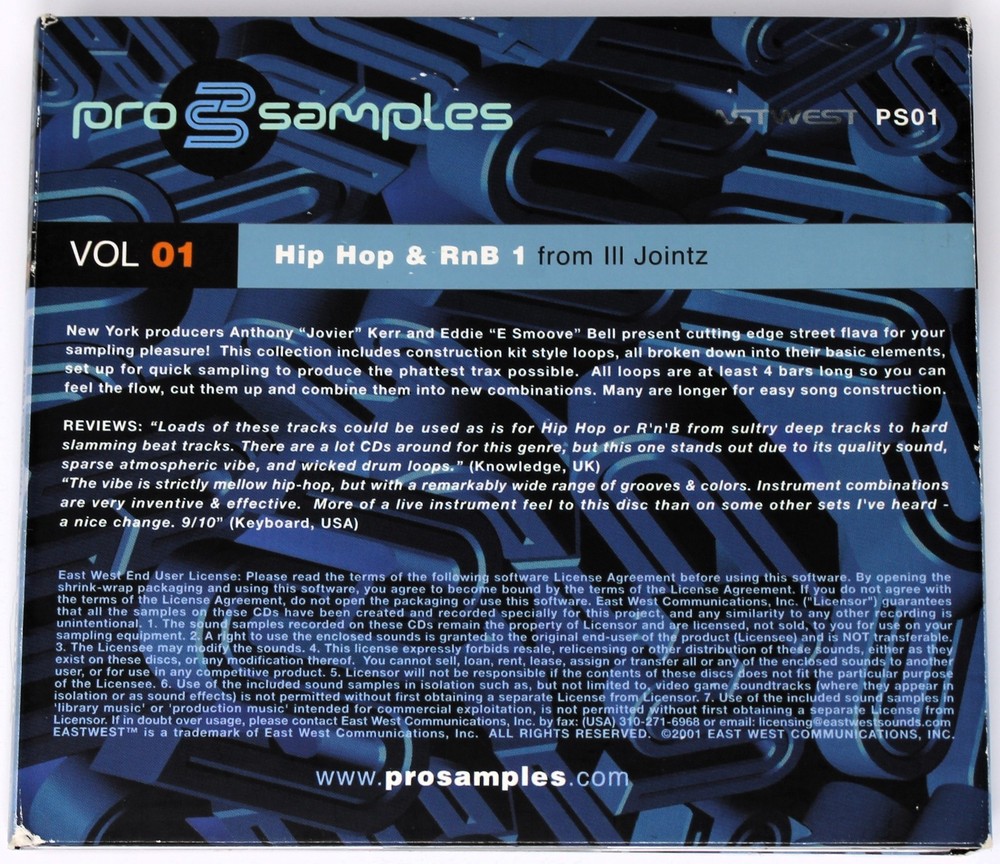 East West Pro Samples 01 Hip Hop & RnB 1 Sample/Sound Library/Sampling CD