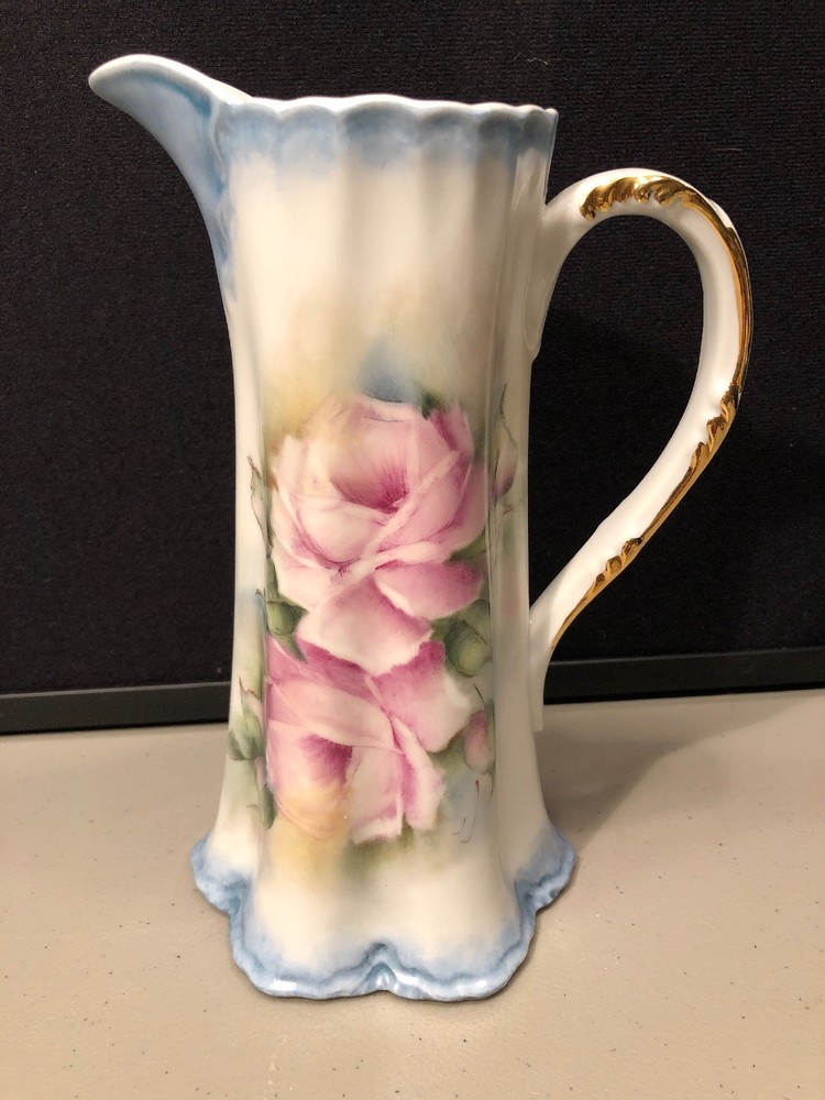 VINTAGE ROSEMARY THOMAS HAND PAINTED PITCHER