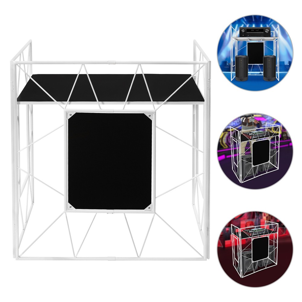 DJ Booth Portable DJ Facade Table Station Event Foldable Tabletop