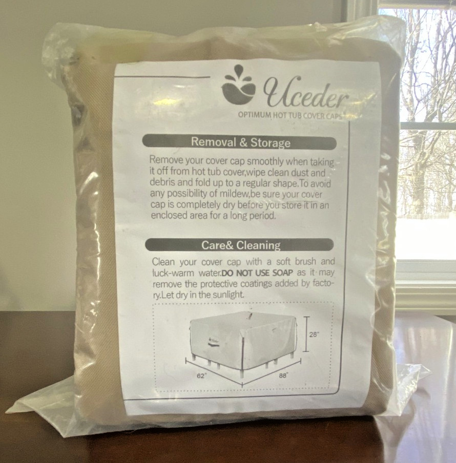 New Outdoor Waterproof Rectangular Hot Tub Cover 82 X 62 X 28 Inch