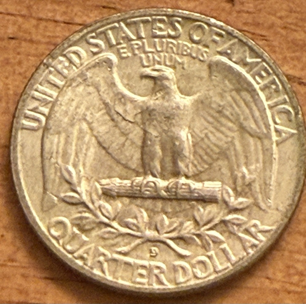 1955-D Silver Washington Quarter Error D Reverse 90% Silver