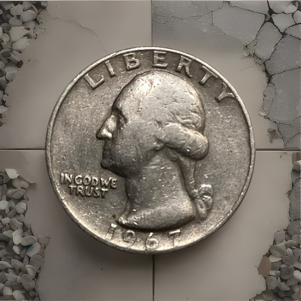 1967 No Mint Mark Quarter Filled A