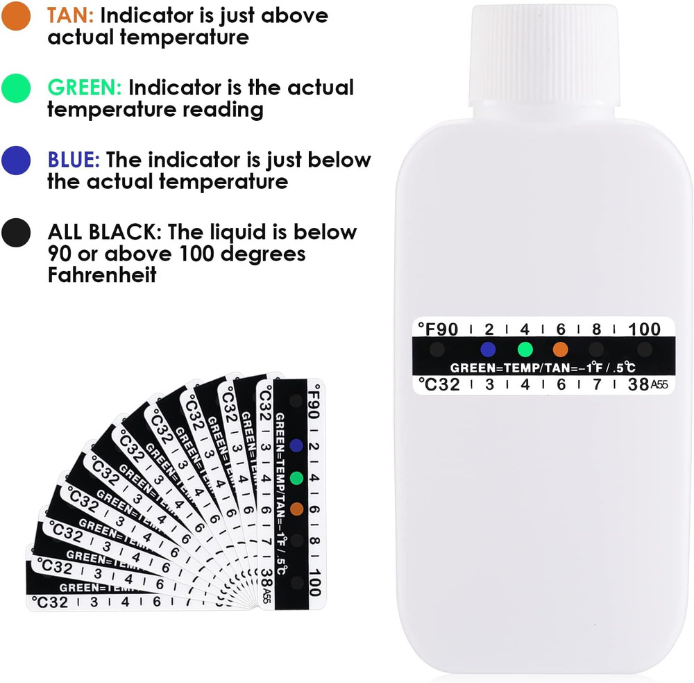 12 Pcs Urine Test Complete Kit, Include 2 Urine Test Bottles 10 Temperature Test