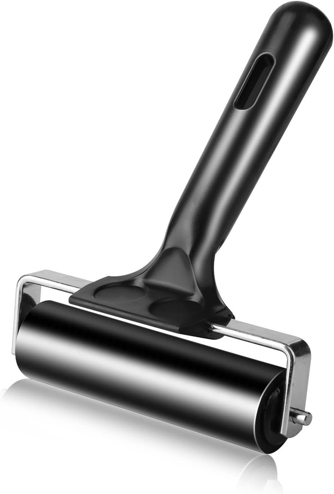 4 Inch Rubber Roller Tool, Rubber Brayer Roller for Printmaking by