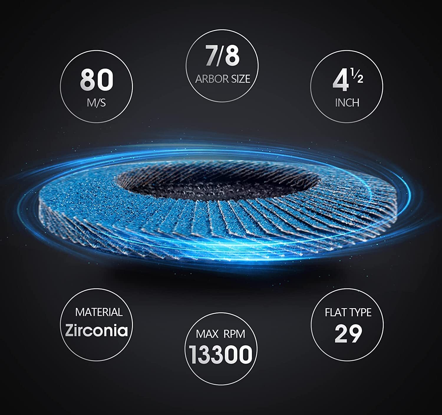 40 PACK 4-1/2" Zirconia Flap Disc 4.5 inch Grinding Wheels Angel Grinder 40 Grit