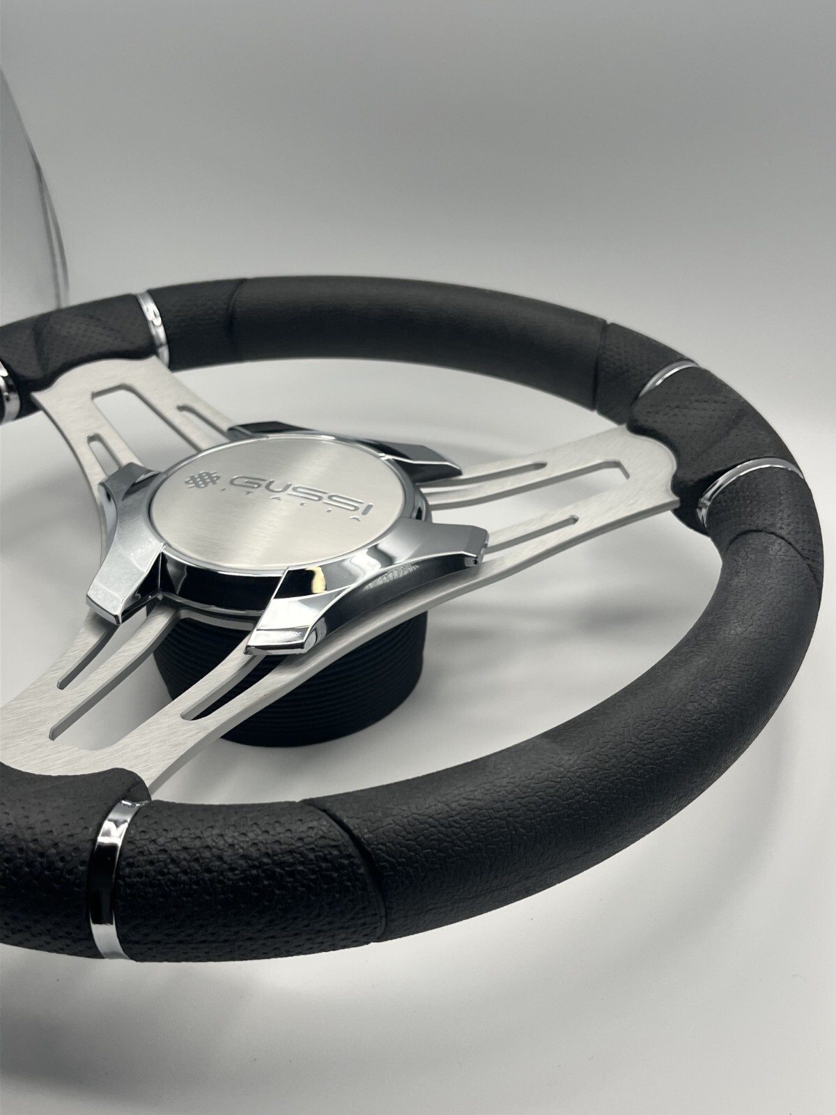 Verona Boat Steering Wheel Gray Brushed Aluminum Spokes KEYED or SPLINED HUB