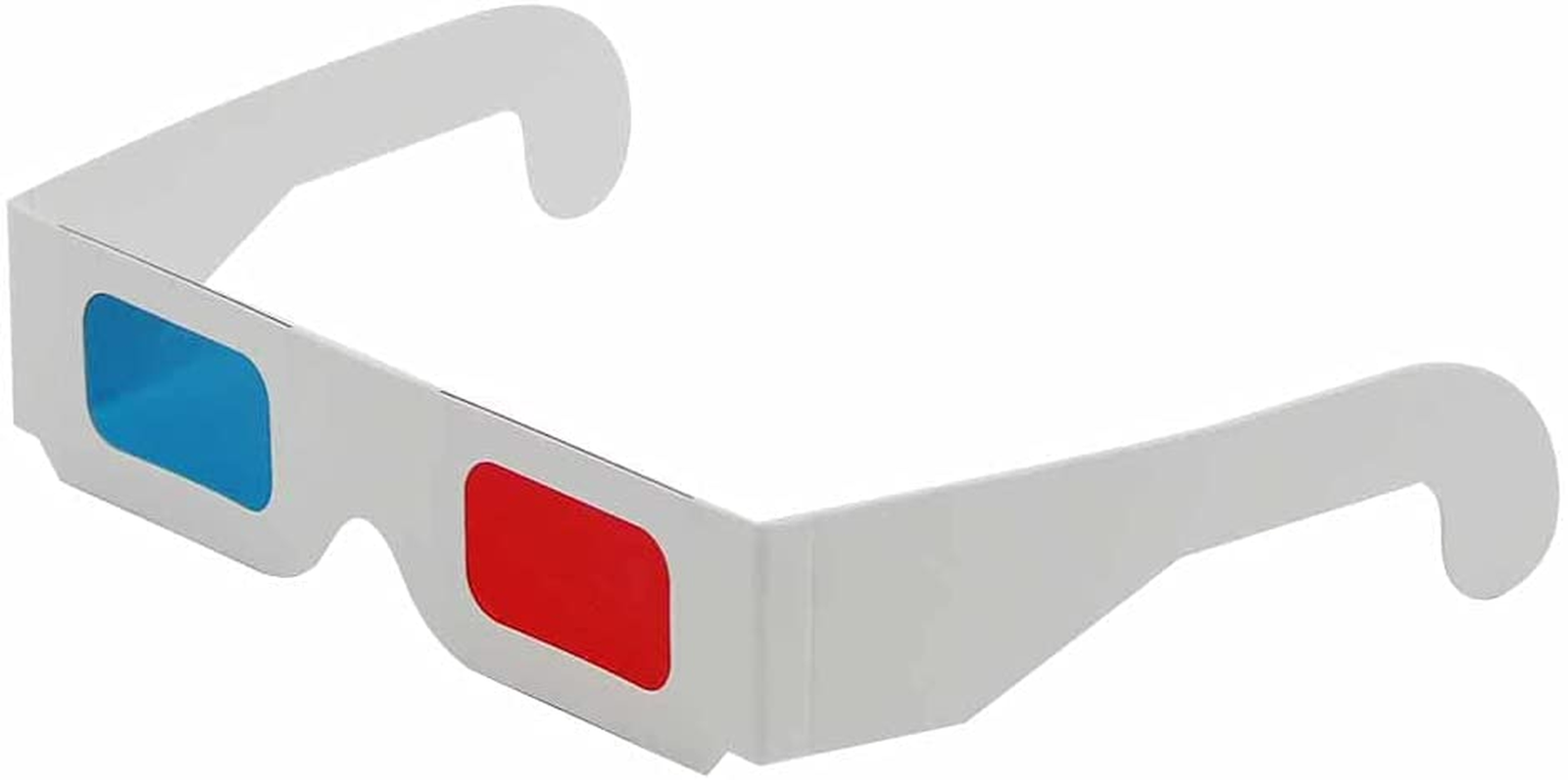 50 Pairs - Flat- 3D Glasses Red and Cyan White Frame Anaglyph Cardboard