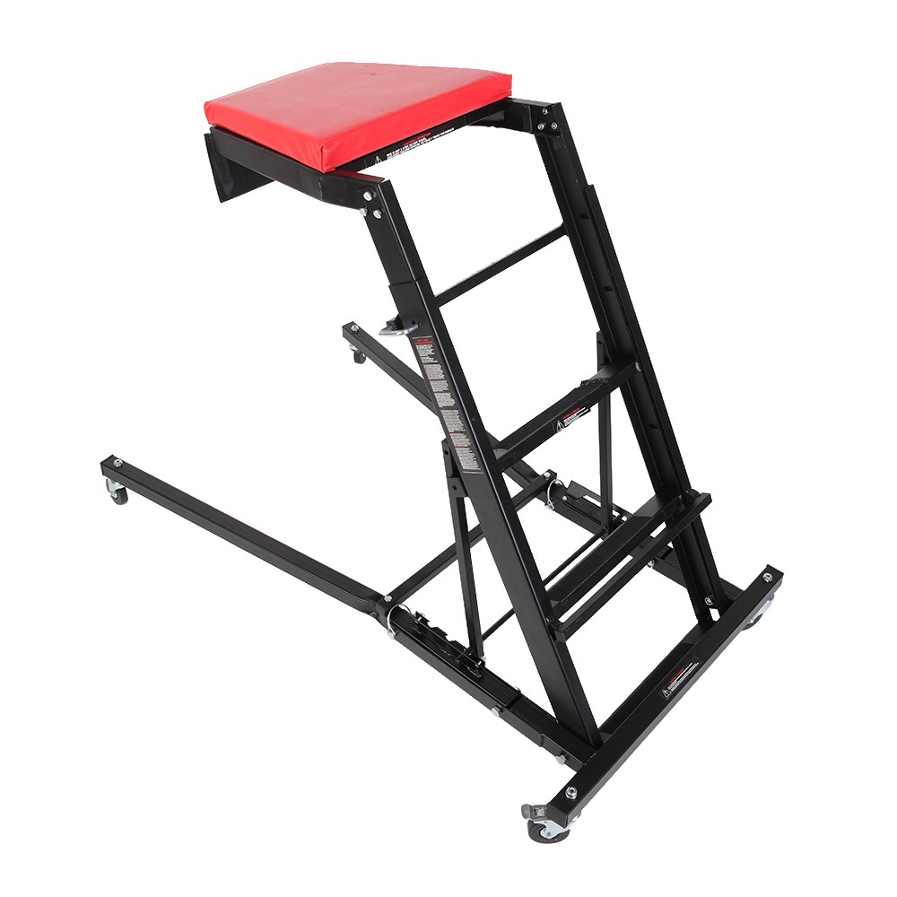 Adjustable Height Foldable Creeper for Automotive Workshop - Black