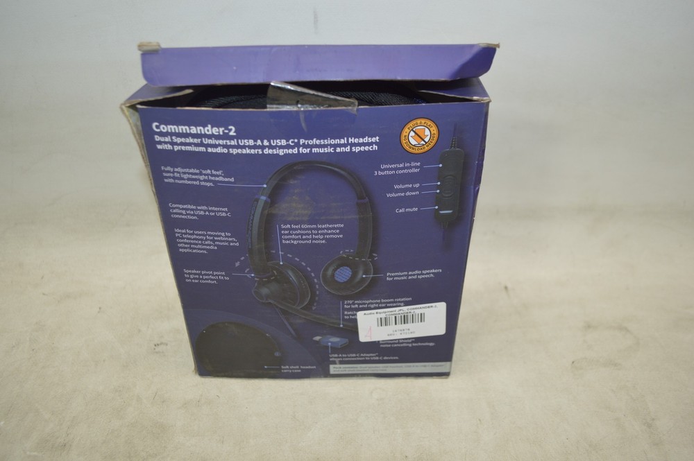JPL Commander 2 Binaural Universal USB Headset *New Unused*
