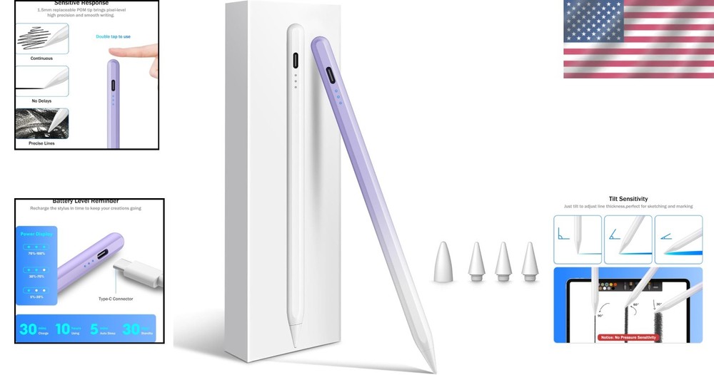Stylus Pen for iPad with Fast Charge & Tilt Sensor
