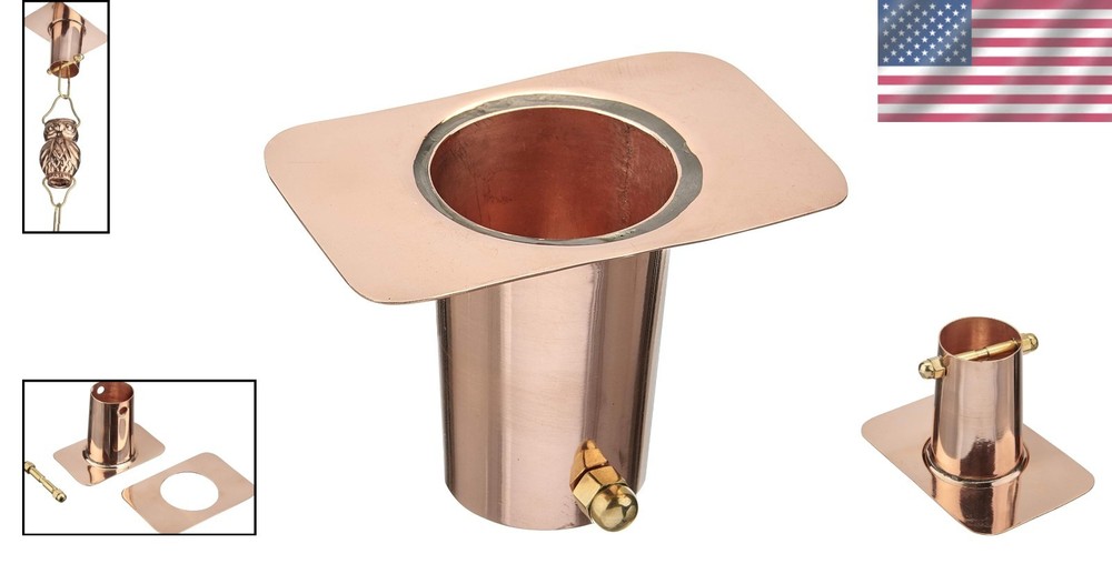 Universal Copper Gutter Clip Funnel - Quick Install Rain Chain Adapter