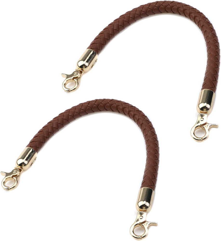 2Pcs PU Leather Shoulder Strap,Braided Leather Replacement Purse Straps for Hand