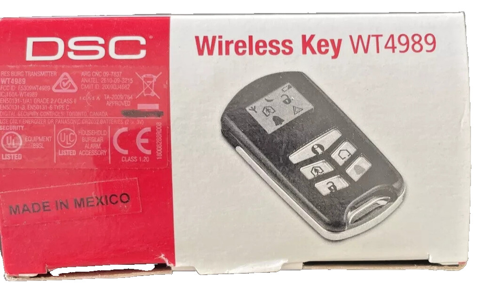 DSC WT4989 4 Button Wireless Backlit Security Key Fob With Icon Display