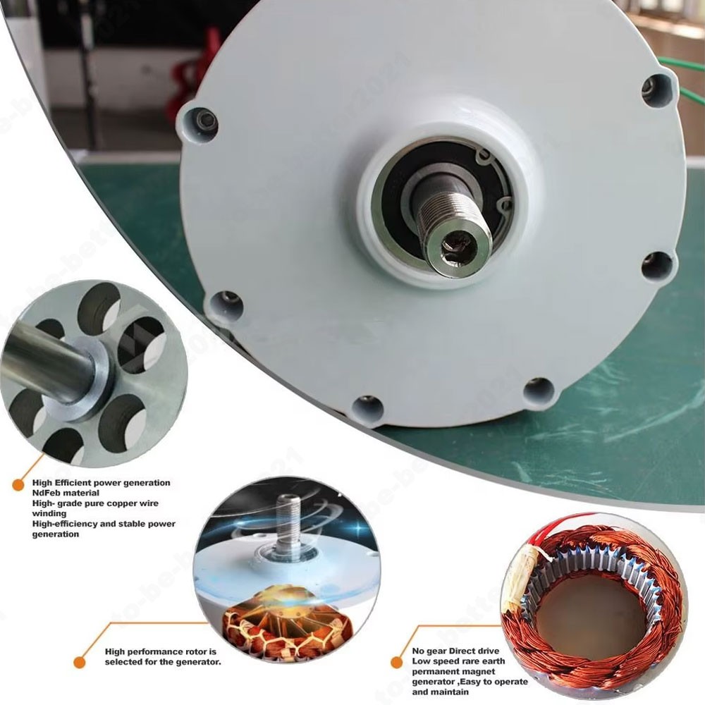 8000W DC 48V Gearless Permanent Magnet Generator forWindmills Turbine Home Use