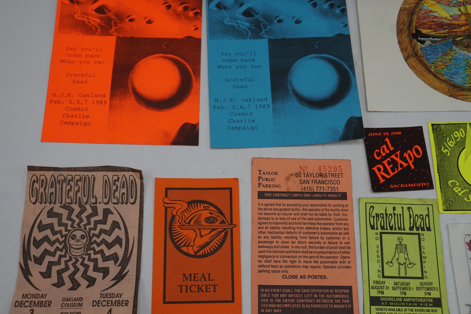 Grateful Dead & Jerry Garcia Band Vintage Concert Memorabilia Ticket Stub Pin