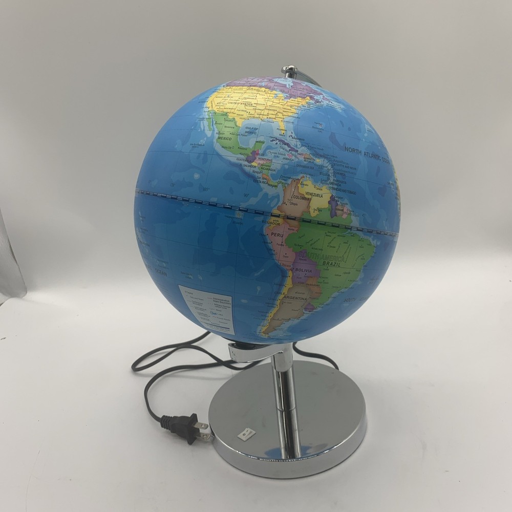 World Globe With Illuminated Constellations Night Light 14” Tall